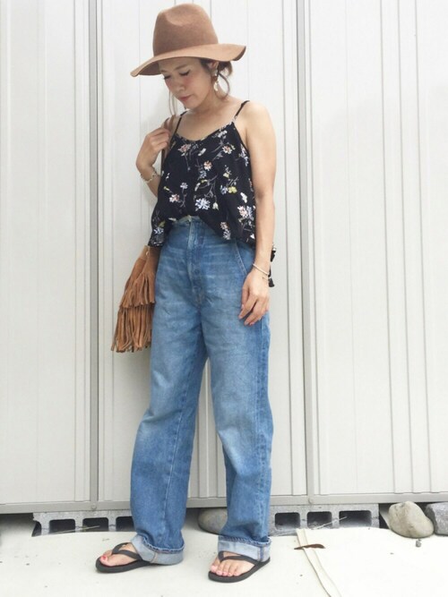 𝕂𝔼𝕀𝕂𝕆 is wearing OZOC "キャミソール×ワイドパンツセットアップ"