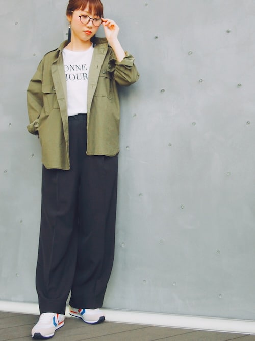 ららぽーとEXPO CITY ロペピクニック|ManamiさんのTシャツ/カットソー「刺繍メッセージTシャツ(ROPE' PICNIC|ロペピクニック)」を使ったコーディネート