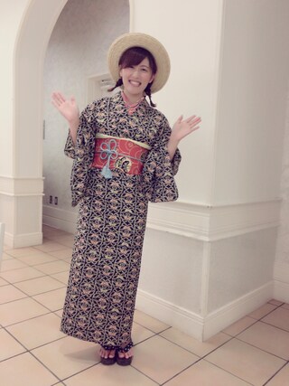 natsumi使用「ehka sopo（つば広カンカン帽）」的時尚穿搭
