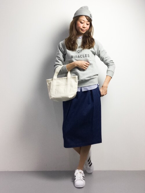 ZOZOTOWN|yukahinaさんのTシャツ/カットソー「プリント裏毛プルオーバー(le.coeur blanc|ルクールブラン)」を使ったコーディネート