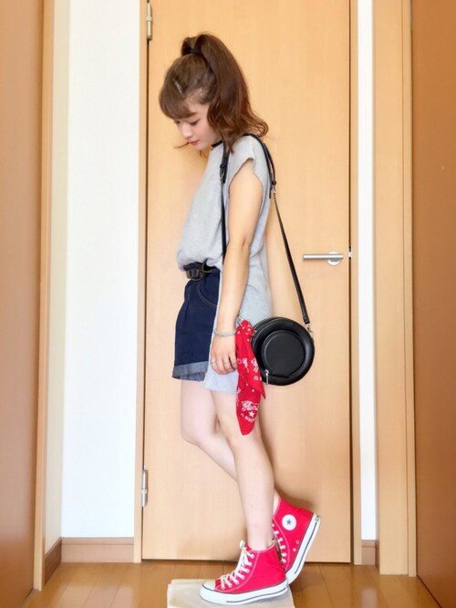 chimochii使用「jouetie（ベルト付ショートパンツ）」的時尚穿搭