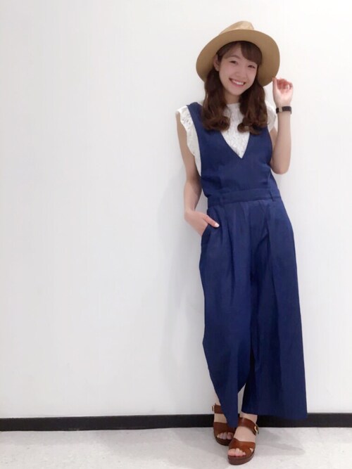 mysty woman 渋谷パルコ店|ゆってぃさんのハット「ペーパーブレード中折れHAT(mysty woman|ミスティウーマン)」を使ったコーディネート