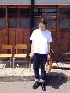 イ   ズ   ミ is wearing Goodwear "【一部予約】【FUDGE 5月号掲載】Goodwear / カスタム BIG Tシャツ 15SS◇"