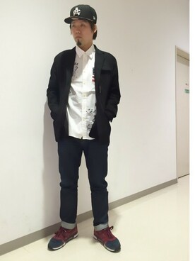 AVIREX 横浜｜HONDA使用「AVIREX（avirex/ アヴィレックス/  L/S REMAKE SHIRT/ 長袖　リメイクシャツ）」的時尚穿搭