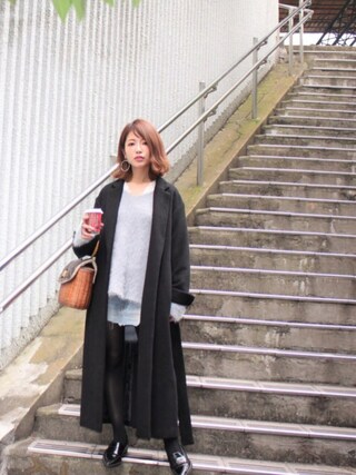 舟山久美子♡くみっきー使用「MICOAMERI（バックリボンシャギーニット）」的時尚穿搭