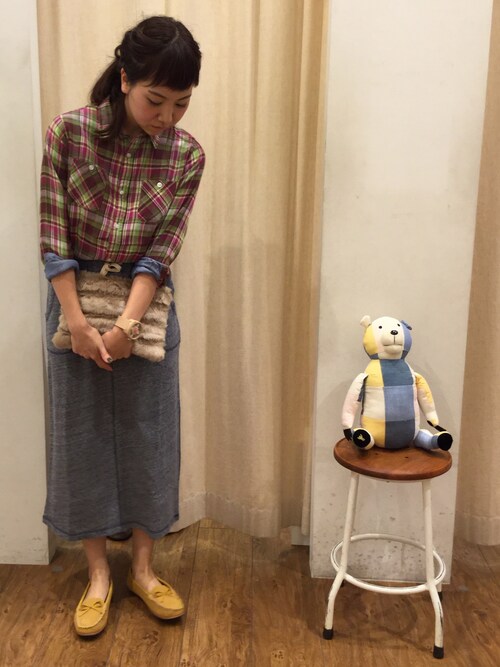 chiho imaizumiさんの「ダブルガーゼチェック2ポケットレギュラーシャツ(coen)」を使ったコーディネート