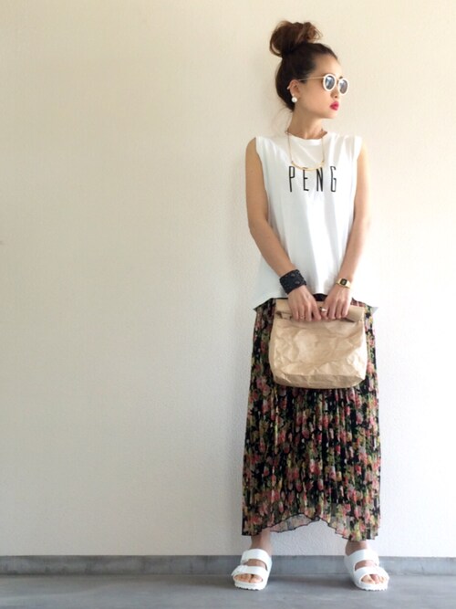 Yukie♡iさんのサンダル「ARIZONA/アリゾナ_EVA (WOMEN)(BIRKENSTOCK|ビルケンシュトック)」を使ったコーディネート