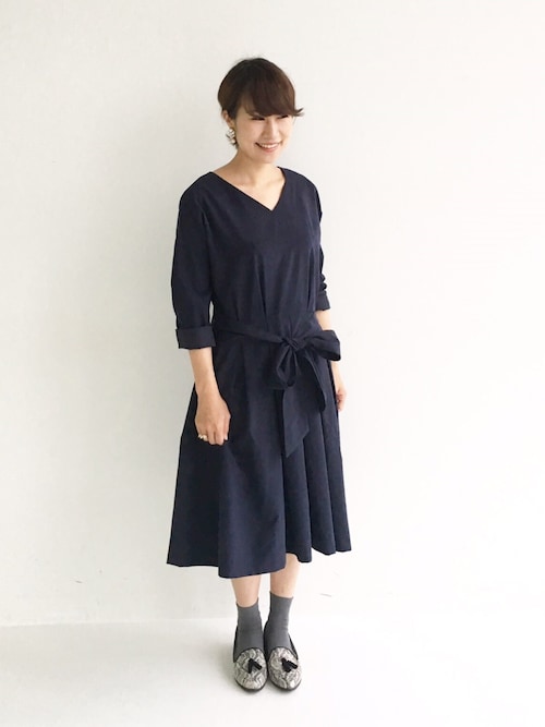haco!NOPUさんのワンピース「ぱっと着て女らしい ウエストリボンワンピース(haco!|ハコ)」を使ったコーディネート