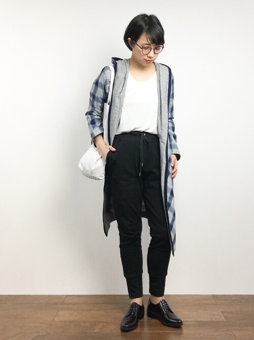 ZOZOTOWN|あこさんのシャツ/ブラウス「コットン/テンセル チェックガウン シャツ コート(Jines|ジネス)」を使ったコーディネート