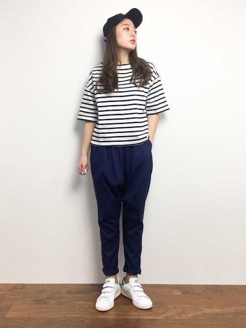 ZOZOTOWN|Y.Iさんのパンツ「navasanaテンセルストレッチサルエルパンツ/711-NAM-dms-N161-PT032(navasana|ナバアサナ)」を使ったコーディネート