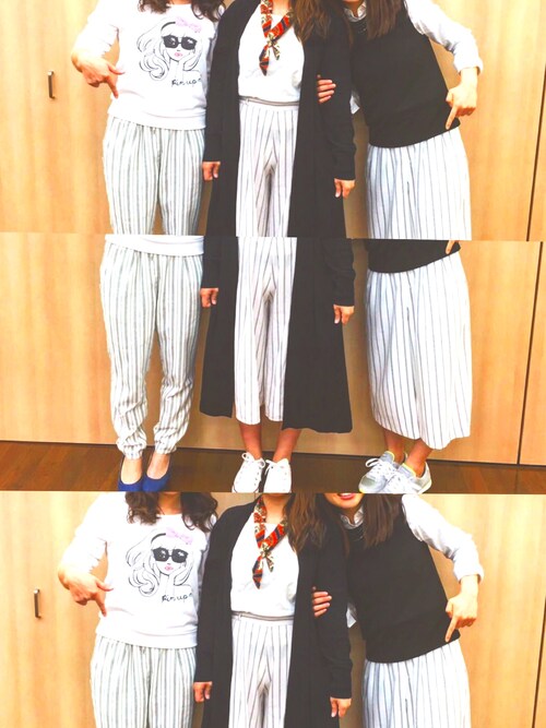 Ayaka Hino使用「GU（（GU）イージードレープガウチョパンツ（ストライプ））」的時尚穿搭