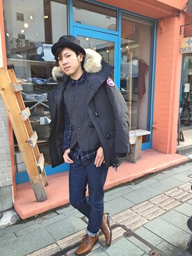 yujiro miyakawa使用「CANADA GOOSE（CANADA GOOSE/カナダグース　CHARLOTTE）」的時尚穿搭