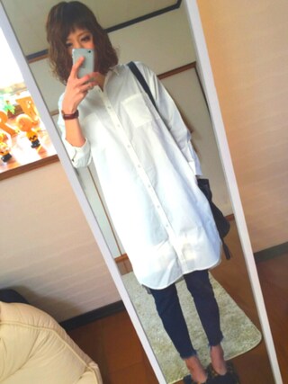chan'maki is wearing LEPSIM LOWRYS FARM "デニムデザインシャツワンピース 711302"