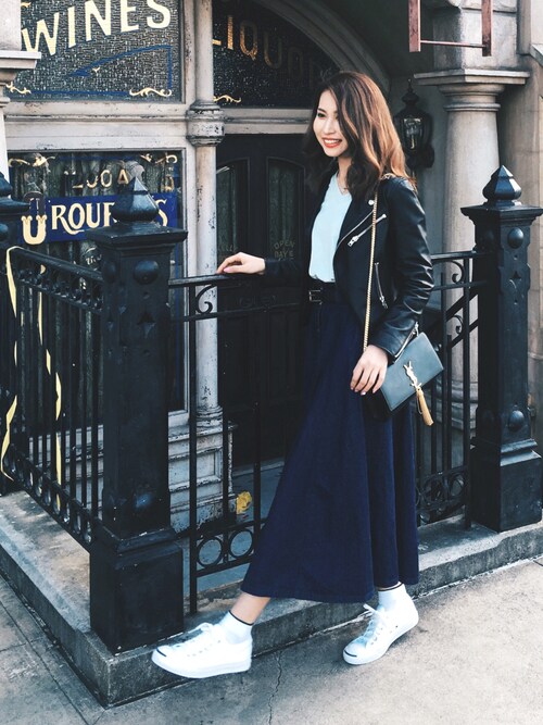 akaneさんのスニーカー「【CONVERSE】コンバース JACKPURCELL◆(ivory court|アイボリーコート)」を使ったコーディネート