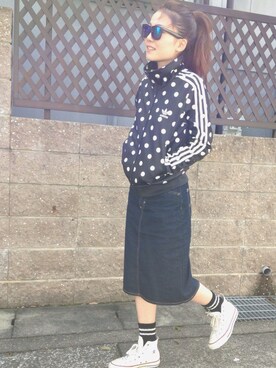 Miii♡使用「adidas originals（FIREBIRD TT）」的時尚穿搭