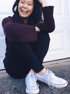 Stephanie Chan is wearing CONVERSE