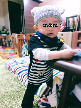 m&m使用「babyGAP（Mouse sweater hat）」的時尚穿搭