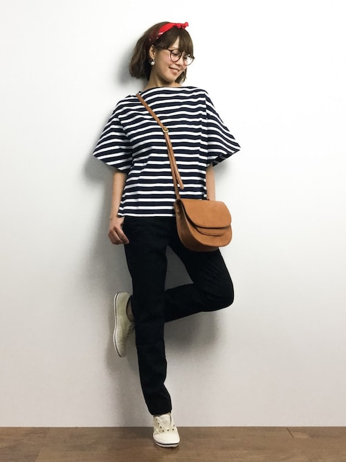 ZOZOTOWN|内山陽菜さんのTシャツ/カットソー「BY∵ コットンフリルスリーブカットソー(BEAUTY&YOUTH UNITED ARROWS|ビューティアンドユースユナイテッドアローズ)」を使ったコーディネート