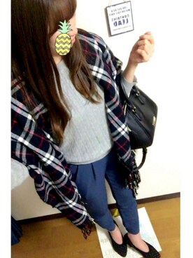  🌼 𝕞 𝕚 𝕟 𝕒 🌼 is wearing ユニクロ "WOMEN コットンカシミヤケーブルクルーネックセーター（長袖）"