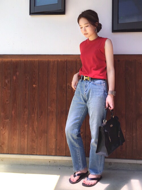 shihoさんのニット/セーター「<Steven Alan>COTTON CASHMERE VEST/ニットベスト(Steven Alan|スティーブンアラン)」を使ったコーディネート