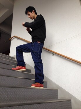 Tsubasa is wearing RED WING SHOES