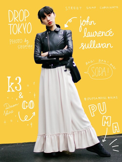 中田クルミ使用「k3&co（Dream Skirt）」的時尚穿搭
