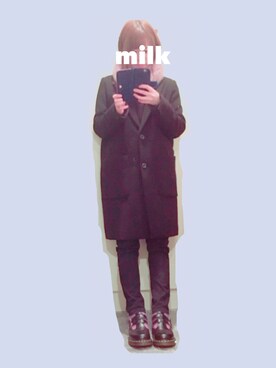 milk使用「JEANASIS（メルトンチェスターコート/565643）」的時尚穿搭
