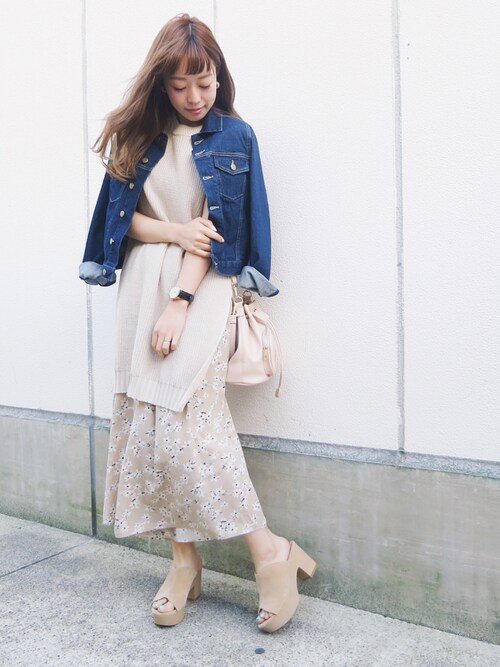 who's who Chico河原町OPA店|Kana Umekage(吉田佳菜)さんのデニムジャケット「デニムGジャン(who's who Chico|フーズフーチコ)」を使ったコーディネート
