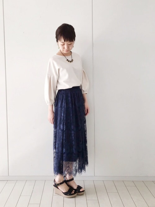 haco!|maruさんのTシャツ/カットソー「袖タックがきれいなポンチトップス(haco!|ハコ)」を使ったコーディネート