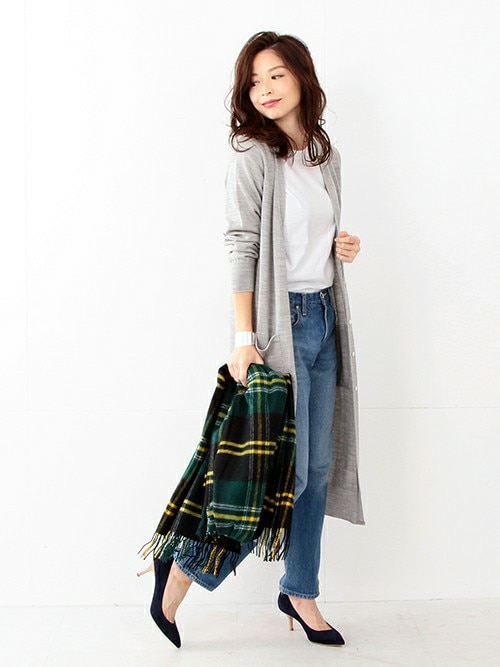 Demi-Luxe BEAMS|Demi-Luxe BEAMSさんのカーディガン「Demi- Luxe BEAMS / ロング Vネックカーディガン(Demi-Luxe BEAMS|デミルクス ビームス)」を使ったコーディネート