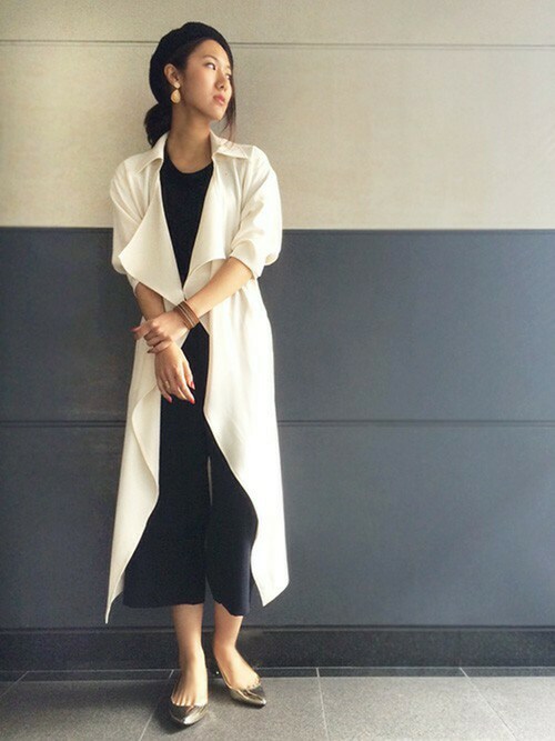 MAMIAN|ayumiさんのバレエシューズ「ポインテッドトゥフラットパンプス:1.5cmヒール【 110-15PF1 】(MAMIAN|マミアン)」を使ったコーディネート