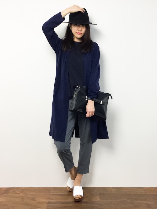 ZOZOTOWN|星野美玲さんのカーディガン「・ロングトッパー長袖カーディガン(Green Parks|グリーンパークス)」を使ったコーディネート