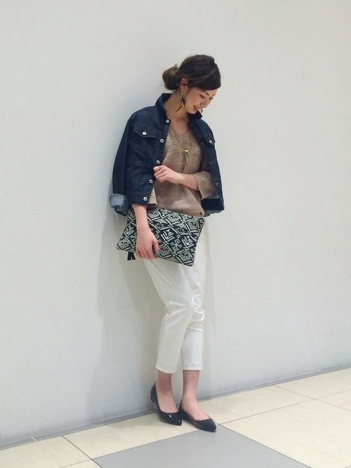 BLISS POINT マークイズ静岡|BLISS POINT マークイズ静岡店 Womens Staff3さんのニット/セーター「7GカタアゼVネックプルオーバー/715111(BLISS POINT|ブリスポイント)」を使ったコーディネート
