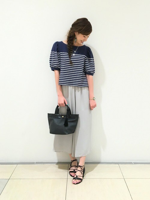 BLISS POINT マークイズ静岡|BLISS POINT マークイズ静岡店 Womens Staff3さんのTシャツ/カットソー「16/2バルーンスリーブプルオーバー/729844(BLISS POINT|ブリスポイント)」を使ったコーディネート