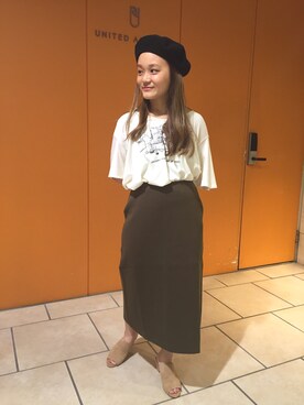ユナイテッドアローズ 名古屋店｜Misa Hashimoto使用「BEAUTY&YOUTH UNITED ARROWS（【予約】BY コットンミラノリブタイトニットスカート -手洗い可能-）」的時尚穿搭
