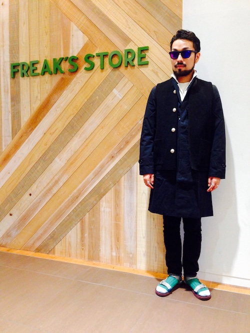 FREAKS STORE 梅田ルクア　メンズ店 | オオヌキタケヒロさんのチェスターコート「FREAK'S STORE　【15SS新作】 フランダースリネン チェスターコート」を使ったコーディネート