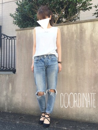 mii...* is wearing MOUSSY "Crash Tapered"