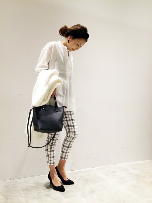 BLISS POINT イオンモール宮崎|BLISS POINT イオンモール宮崎店 Womens Staff2さんのパンツ「【XS/XL展開アイテム】16SSコットンサテンガラスティック/710811(BLISS POINT|ブリスポイント)」を使ったコーディネート
