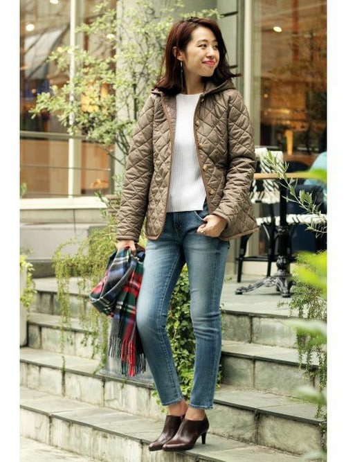 Spick & Span 有楽町店mai*さんのブルゾン「【LAVENHAM】ナイロンフードショート◆(Spick & Span|スピック&スパン)」を使ったコーディネート