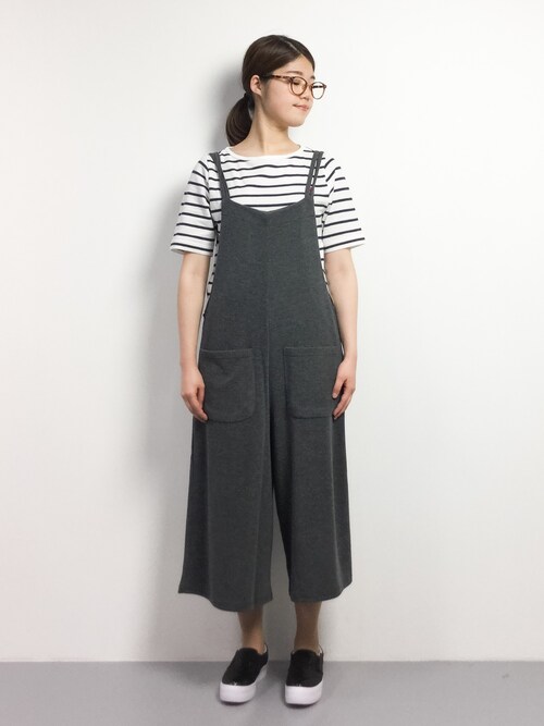 ZOZOTOWNちゅんさんのTシャツ/カットソー「ライト鹿の子ボーダーTシャツ(coen|コーエン)」を使ったコーディネート