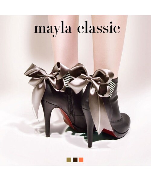 mayla classic（マイラクラシック）の「mayla classic マデレイネ （10cmラウンドトゥタイプ） ブーティ（パンプス