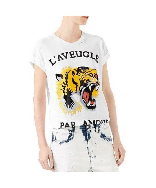 Gucci（グッチ）の「Gucci Tiger-Print Cotton Tee（Tシャツ・カットソー）」 - WEAR