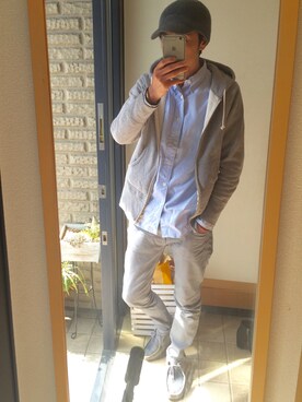 「アイテム（モカシン/デッキシューズ）」を使った、わーっ。さん（メンズ・186cm・30代）の春コーディネート