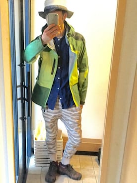 「アイテム（ナイロンジャケット）」を使った、わーっ。さん（メンズ・186cm・30代）の冬コーディネート