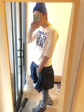 「アイテム（モカシン/デッキシューズ）」を使った、わーっ。さん（メンズ・186cm・30代）の夏コーディネート