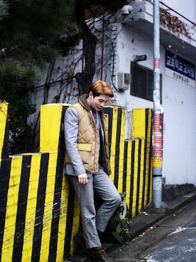 「customellow（カスタムメロウ）のアイテム」を使った、customellowさん（メンズ・183cm）の春コーディネート