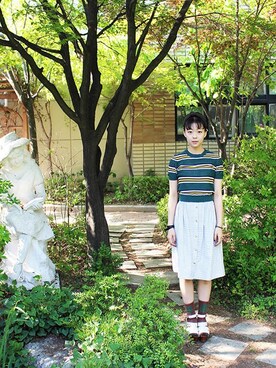 「customellow（カスタムメロウ）のアイテム」を使った、customellowさん（レディース・160cm）の夏コーディネート