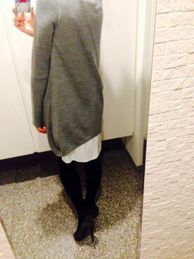 「裾シャツ」｜Naco☻さん（レディース・162cm）の冬コーディネート