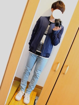 「STUDIOUS（ステュディオス）のアイテム（ミリタリージャケット）」を使った、けいさん（メンズ・158cm）の春コーディネート