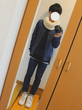 「STUDIOUS（ステュディオス）のアイテム（ミリタリージャケット）」を使った、けいさん（メンズ・158cm）の秋コーディネート